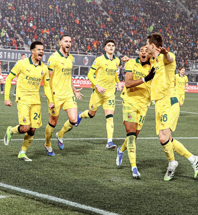 拉比奥特传射，恩昆库点射，AC米兰3-0博洛尼亚22轮不败紧追国米